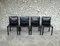 CAB 412 Chairs in Black Leather by Mario Bellini for Cassina, 1970s, Set of 4 1