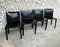 CAB 412 Chairs in Black Leather by Mario Bellini for Cassina, 1970s, Set of 4 18