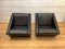 Space Group Black Leather Chairs by Jean Allemand, France, 1984, Image 3