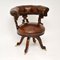 Antique William IV Leather & Wood Desk Chair 1