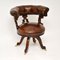 Antique William IV Leather & Wood Desk Chair, Image 1