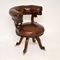 Antique William IV Leather & Wood Desk Chair 3