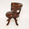 Antique William IV Leather & Wood Desk Chair 4