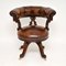 Antique William IV Leather & Wood Desk Chair 2