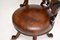 Chaise de Bureau William IV Antique en Cuir et Bois 5