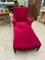 Meridiano o chaise longue de terciopelo rojo, Imagen 3