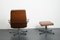 Vintage German Brown Leather Lounge Chair and Ottoman, 1970s, Set of 2, Image 9