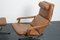 Vintage German Brown Leather Lounge Chair and Ottoman, 1970s, Set of 2, Image 11