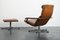 Vintage German Brown Leather Lounge Chair and Ottoman, 1970s, Set of 2, Image 32