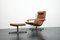 Vintage German Brown Leather Lounge Chair and Ottoman, 1970s, Set of 2, Image 37