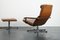 Vintage German Brown Leather Lounge Chair and Ottoman, 1970s, Set of 2 40
