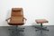 Vintage German Brown Leather Lounge Chair and Ottoman, 1970s, Set of 2, Image 5