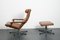 Vintage German Brown Leather Lounge Chair and Ottoman, 1970s, Set of 2, Image 19