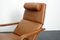 Vintage German Brown Leather Lounge Chair and Ottoman, 1970s, Set of 2 33