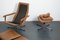 Vintage German Brown Leather Lounge Chair and Ottoman, 1970s, Set of 2, Image 13