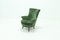 Vintage Green Velour Armchair, 1950s 9