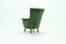 Vintage Green Velour Armchair, 1950s 7