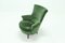 Vintage Green Velour Armchair, 1950s, Image 1