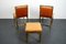 Vintage French Hollywood Regency Orange Velvet Chairs with Footstool, 1970s, Set of 3, Image 4