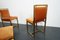 Vintage French Hollywood Regency Orange Velvet Chairs with Footstool, 1970s, Set of 3 3