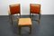 Vintage French Hollywood Regency Orange Velvet Chairs with Footstool, 1970s, Set of 3 5