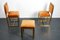 Vintage French Hollywood Regency Orange Velvet Chairs with Footstool, 1970s, Set of 3 2