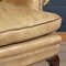 Late 20th-Century English Sheepskin Leather Wingback Armchair 19