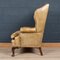 Late 20th-Century English Sheepskin Leather Wingback Armchair 4