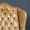 Late 20th-Century English Sheepskin Leather Wingback Armchair, Image 9