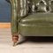 Divano Chesterfield vittoriano in pelle verde, XX secolo, Immagine 9