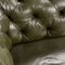 20th-Century Victorian Green Leather Chesterfield Sofa, 1900s 17