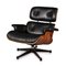 Black Leather Lounge Chair by Charles & Ray Eames for Vitra, 1980s, Image 1