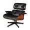 Poltrona in pelle nera di Charles & Ray Eames per Vitra, anni '80, Immagine 1