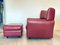 Leather Armchair and Pouf from Zanotta, 1980s, Set of 2 1