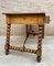 19th-Century French Hand Carved Oak Desk with Iron Stretcher & Solomonic Legs 12