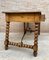 19th-Century French Hand Carved Oak Desk with Iron Stretcher & Solomonic Legs, Image 12