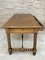 19th-Century French Hand Carved Oak Desk with Iron Stretcher & Solomonic Legs, Image 8