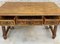 19th-Century French Hand Carved Oak Desk with Iron Stretcher & Solomonic Legs 14