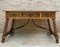 19th-Century French Hand Carved Oak Desk with Iron Stretcher & Solomonic Legs 1