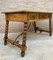 19th-Century French Hand Carved Oak Desk with Iron Stretcher & Solomonic Legs 13