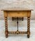 19th-Century French Hand Carved Oak Desk with Iron Stretcher & Solomonic Legs 18