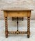 19th-Century French Hand Carved Oak Desk with Iron Stretcher & Solomonic Legs, Image 18