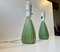 Fluted Green Ceramic Table Lamps by Einar Johansen for Søholm, Set of 2 6