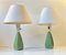 Fluted Green Ceramic Table Lamps by Einar Johansen for Søholm, Set of 2, Image 1