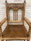 19th-Century French Carved Oak Turned Wood Armchair, Image 6