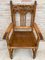 19th-Century French Carved Oak Turned Wood Armchair, Image 3
