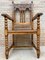 19th-Century French Carved Oak Turned Wood Armchair, Image 2