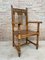 19th-Century French Carved Oak Turned Wood Armchair, Image 1