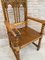 19th-Century French Carved Oak Turned Wood Armchair, Image 4