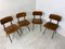 Vintage Industrial Metal and Wood Result Chairs by Friso Kramer for Ahrend De Cirkel, 1960s, Set of 4 4